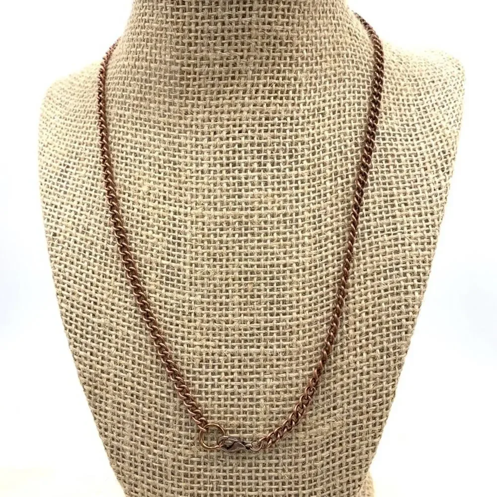 Purple agate tube bead necklace. Antique copper‎ - Picture 2 of 2